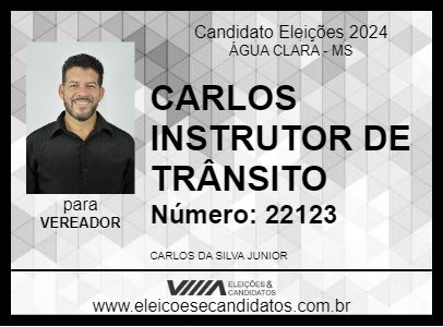 Candidato CARLOS INSTRUTOR DE TRÂNSITO 2024 - ÁGUA CLARA - Eleições