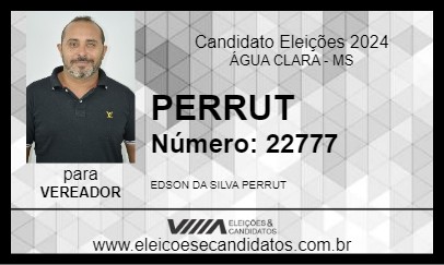 Candidato PERRUT 2024 - ÁGUA CLARA - Eleições