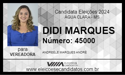 Candidato DIDI MARQUES 2024 - ÁGUA CLARA - Eleições