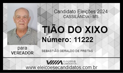 Candidato TIÃO DO XIXO 2024 - CASSILÂNDIA - Eleições