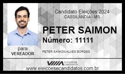 Candidato PETER SAIMON 2024 - CASSILÂNDIA - Eleições