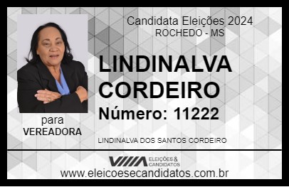 Candidato LINDINALVA CORDEIRO 2024 - ROCHEDO - Eleições