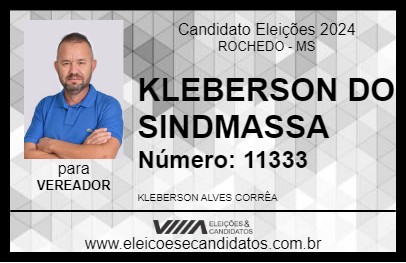 Candidato KLEBERSON DO SINDMASSA 2024 - ROCHEDO - Eleições