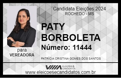 Candidato PATY BORBOLETA 2024 - ROCHEDO - Eleições