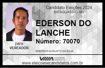 Candidato EDERSON DO LANCHE 2024 - BATAGUASSU - Eleições