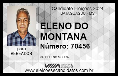 Candidato ELENO DO MONTANA 2024 - BATAGUASSU - Eleições