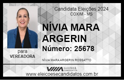 Candidato NIVIA ARGERIN ROSSATTO 2024 - COXIM - Eleições