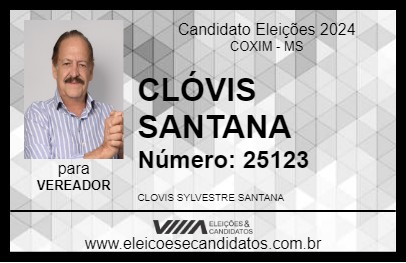 Candidato CLÓVIS SANTANA 2024 - COXIM - Eleições