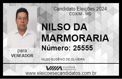 Candidato NILSO DA MARMORARIA 2024 - COXIM - Eleições