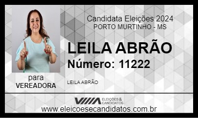 Candidato LEILA ABRÃO 2024 - PORTO MURTINHO - Eleições