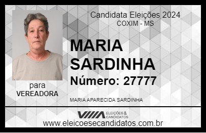 Candidato MARIA SARDINHA 2024 - COXIM - Eleições