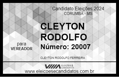 Candidato CLEYTON RODOLFO 2024 - CORUMBÁ - Eleições