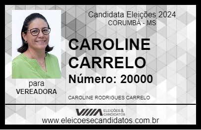 Candidato CAROLINE CARRELO 2024 - CORUMBÁ - Eleições