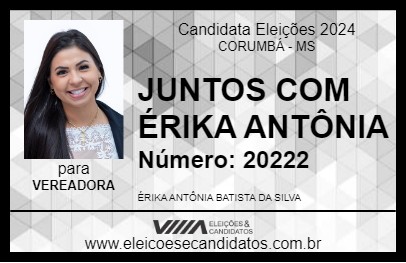 Candidato JUNTOS COM ÉRIKA ANTÔNIA 2024 - CORUMBÁ - Eleições