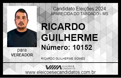 Candidato RICARDO GUILHERME 2024 - APARECIDA DO TABOADO - Eleições