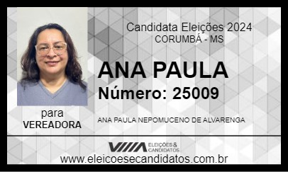 Candidato ANA PAULA 2024 - CORUMBÁ - Eleições