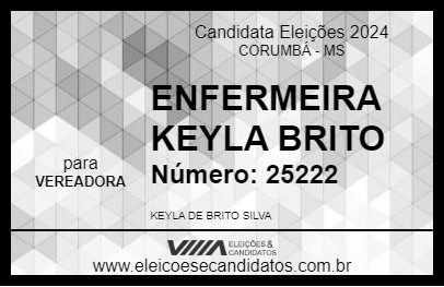 Candidato ENFERMEIRA KEYLA BRITO 2024 - CORUMBÁ - Eleições