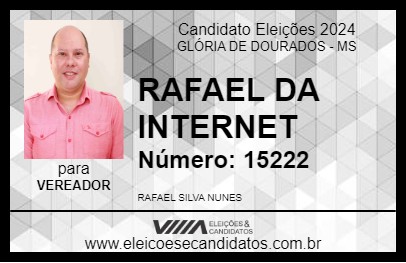 Candidato RAFAEL DA INTERNET 2024 - GLÓRIA DE DOURADOS - Eleições