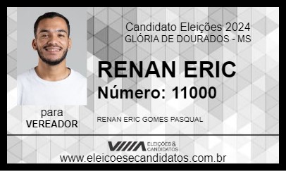 Candidato RENAN ERIC 2024 - GLÓRIA DE DOURADOS - Eleições