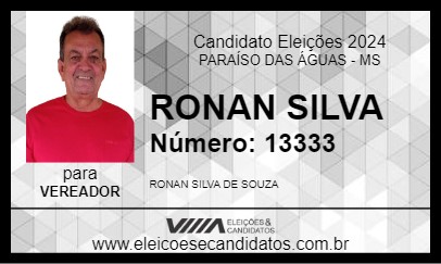 Candidato RONAN SILVA 2024 - PARAÍSO DAS ÁGUAS - Eleições