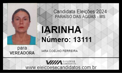 Candidato IARINHA 2024 - PARAÍSO DAS ÁGUAS - Eleições