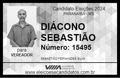 Candidato DIÁCONO SEBASTIÃO 2024 - PARANAÍBA - Eleições