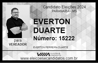 Candidato EVERTON DUARTE 2024 - PARANAÍBA - Eleições