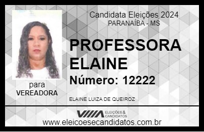 Candidato PROFESSORA ELAINE 2024 - PARANAÍBA - Eleições