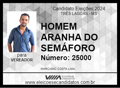 Candidato HOMEM ARANHA DO SEMÁFORO 2024 - TRÊS LAGOAS - Eleições