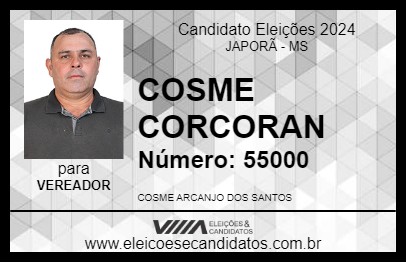 Candidato COSME CORCORAN 2024 - JAPORÃ - Eleições