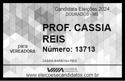 Candidato PROF. CASSIA REIS 2024 - DOURADOS - Eleições