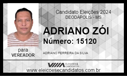 Candidato ADRIANO ZÓI 2024 - DEODÁPOLIS - Eleições