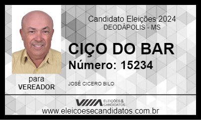 Candidato CIÇO DO BAR 2024 - DEODÁPOLIS - Eleições