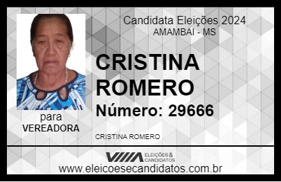 Candidato CRISTINA ROMERO 2024 - AMAMBAI - Eleições