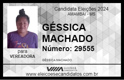 Candidato GÉSSICA MACHADO 2024 - AMAMBAI - Eleições