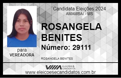 Candidato ROSANGELA BENITES 2024 - AMAMBAI - Eleições