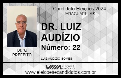 Candidato DR. LUIZ AUDÍZIO 2024 - JARAGUARI - Eleições