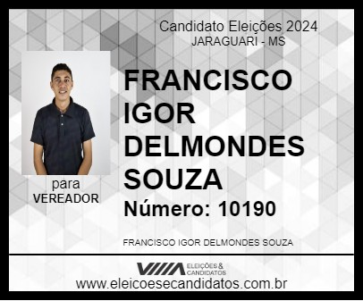 Candidato IGOR DA PARABÓLICA 2024 - JARAGUARI - Eleições