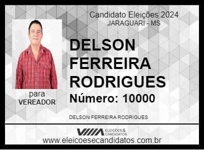 Candidato DELSON MINA 2024 - JARAGUARI - Eleições