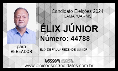 Candidato ÉLIX JÚNIOR 2024 - CAMAPUÃ - Eleições