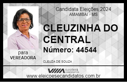 Candidato CLEUZINHA DO CENTRAL 2024 - AMAMBAI - Eleições