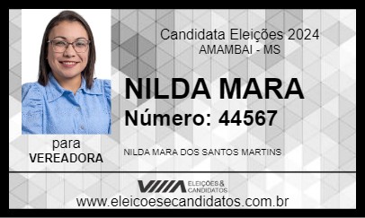 Candidato NILDA MARA 2024 - AMAMBAI - Eleições