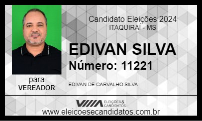 Candidato EDIVAN SILVA 2024 - ITAQUIRAÍ - Eleições