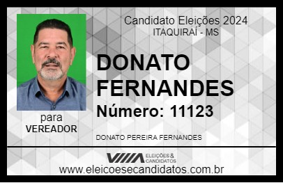 Candidato DONATO FERNANDES 2024 - ITAQUIRAÍ - Eleições