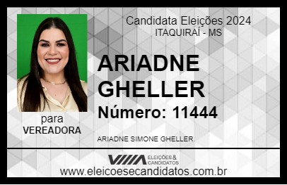 Candidato ARIADNE GHELLER 2024 - ITAQUIRAÍ - Eleições