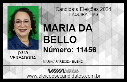 Candidato MARIA DA BELLO 2024 - ITAQUIRAÍ - Eleições