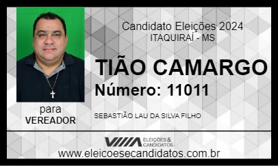 Candidato TIÃO CAMARGO 2024 - ITAQUIRAÍ - Eleições