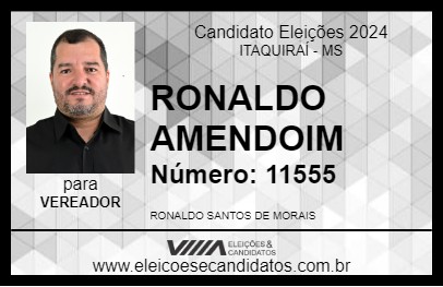 Candidato RONALDO AMENDOIM 2024 - ITAQUIRAÍ - Eleições