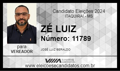 Candidato ZÉ LUIZ 2024 - ITAQUIRAÍ - Eleições