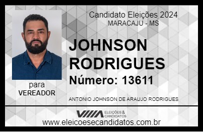 Candidato JOHNSON RODRIGUES 2024 - MARACAJU - Eleições